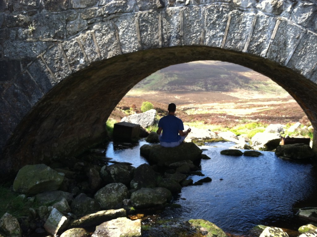 Meditation in Wicklow Mountains under bridge from PS I love you Glendalough Ireland dublin