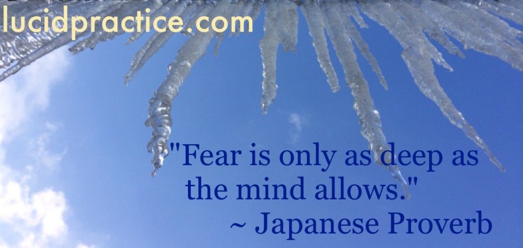 Fear is only as deep as the mind allows Japanese Proverb Lucid Practice
